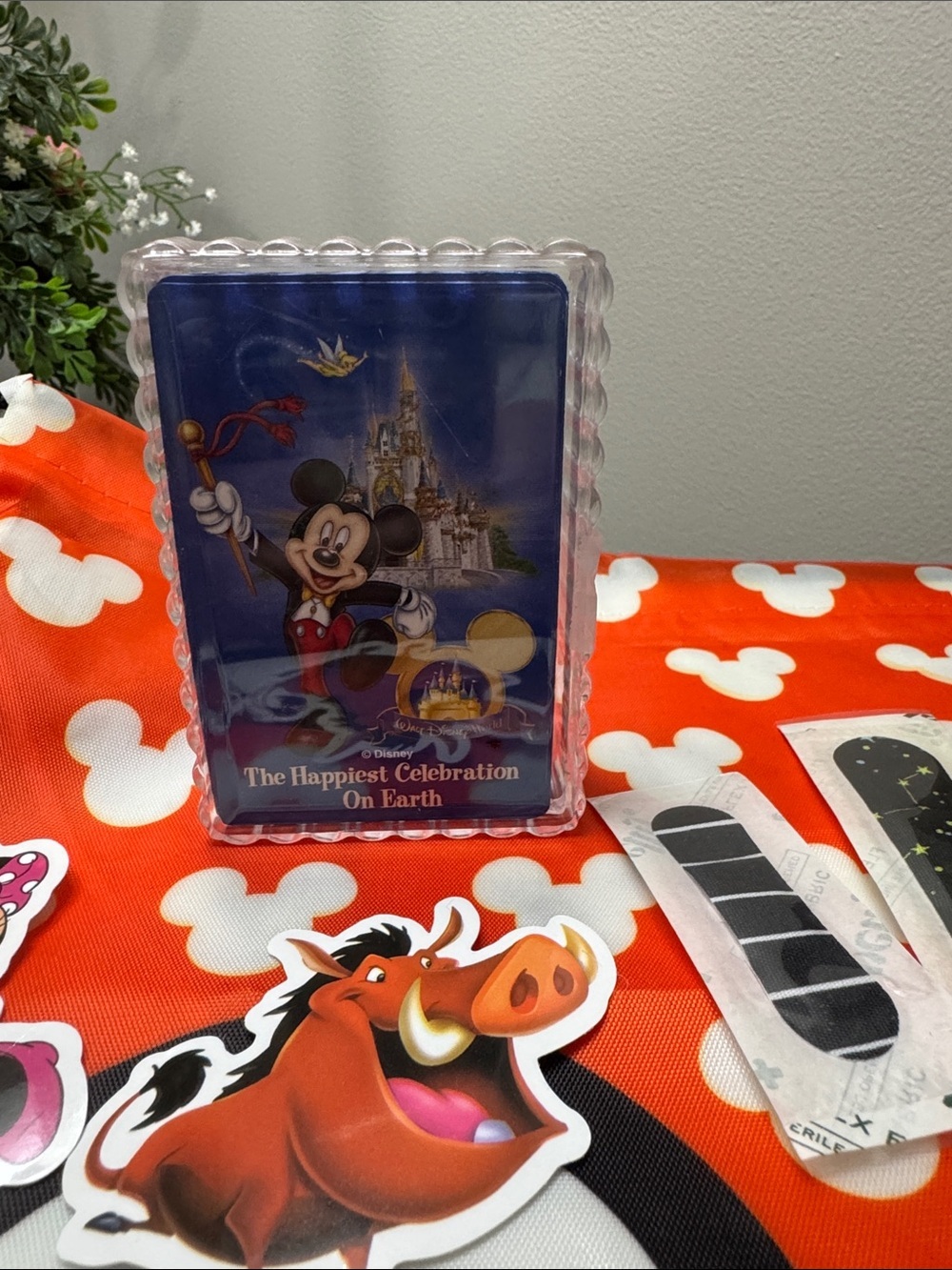 Disney Orange and White Mickey Mouse Tote with Accessories Bundle #3 - Picture 2 of 7
